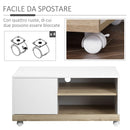 Carrello Porta TV 1 Anta 80x45x39,5 cm in Legno truciolare Bianco