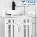 Mobile Sotto Lavabo Bagno 2 Ante 60x30x60 cm in MDF Bianco