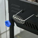 Barbecue a Carbone Carbonella 120x31x60-70 cm con Griglia e Teglia Nero