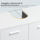Mobile Sotto Lavabo Bagno 2 Ante 60x30Px62,5 cm in Legno Bianco