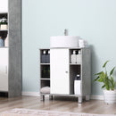 Mobile Sotto Lavabo Bagno 6 Ripiani 1 Anta 60x30x68 cm in Legno Grigio