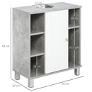 Mobile Sotto Lavabo Bagno 6 Ripiani 1 Anta 60x30x68 cm in Legno Grigio