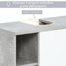 Mobile Sotto Lavabo Bagno 6 Ripiani 1 Anta 60x30x68 cm in Legno Grigio