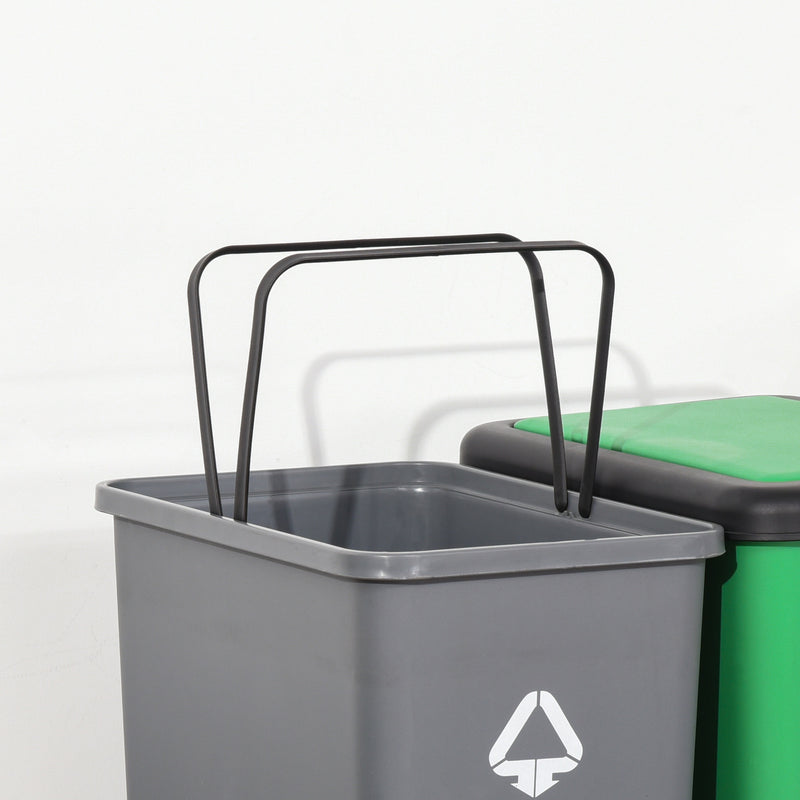 Pattumiera Differenziata 4 Bidoni  50X37,5x90 cm in plastica con Ruote Multicolore