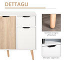 Mobile Multiuso 1 Cassetto 3 Ante 90x30x72 cm in Legno Color Legno