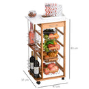 Carrello da Cucina 1 Cassetto 4 Cestelli 47x37x83 cm in Legno Marrone