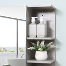 Specchiera Bagno a Parete 80x19,8x64cm con Anta e Mensole Laterali Grigio