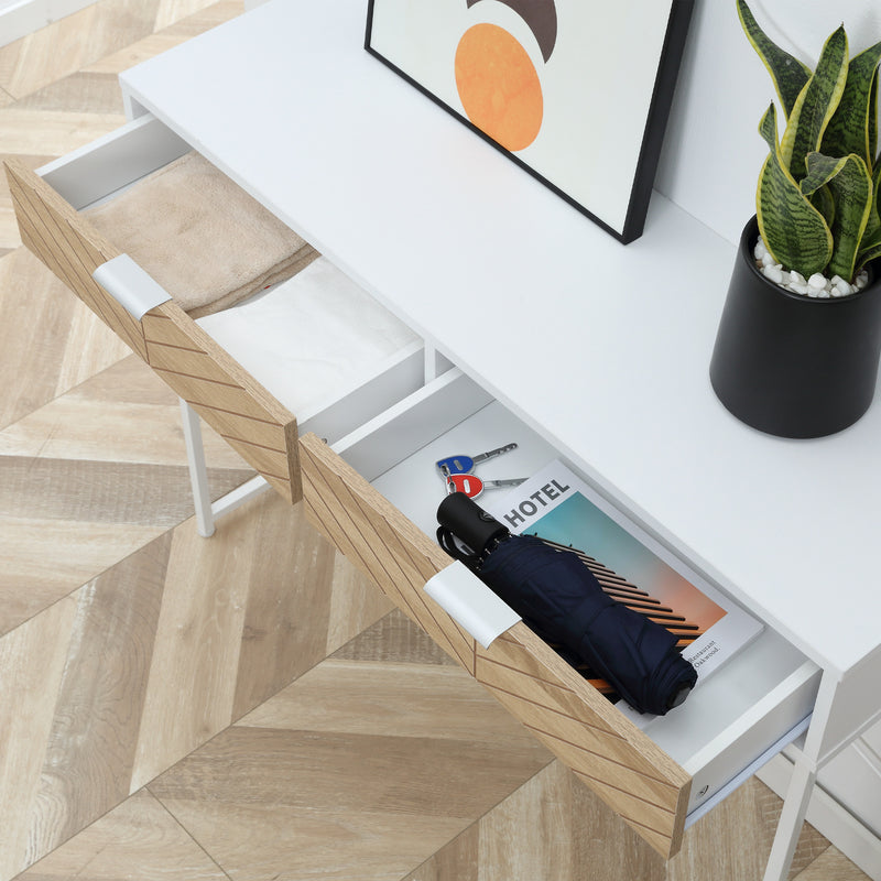 Consolle Moderna per Ingresso e Soggiorno 100x30x75 cm in Metallo Bianco