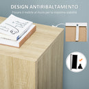 Mobiletto Multiuso 2 Ante 70x39x70 cm con Ruote in Legno
