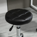 Set 2 Sgabelli Girevoli con Ruote Ø35.5x46-38 cm in Similpelle Nero