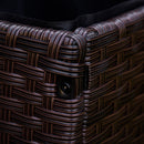 Fioriera Rialzata con Ruote 94,5x31x36 cm in Rattan Sintetico Grigio