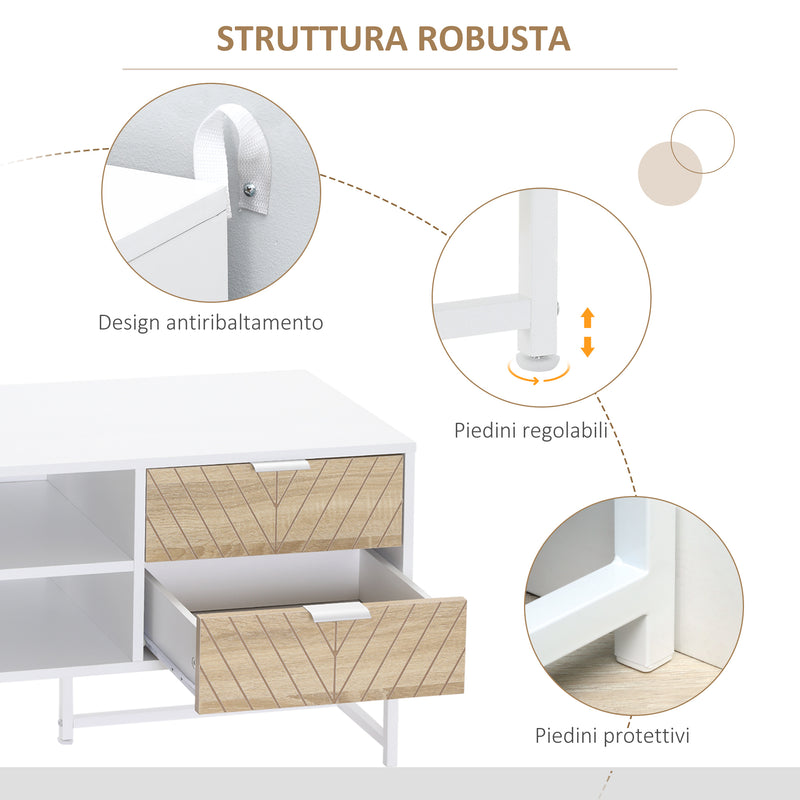 Mobile Porta TV 32"-47" 120x39x48 cm in Legno Bianco