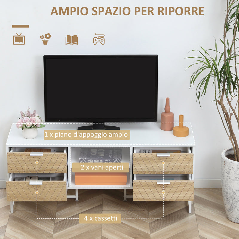 Mobile Porta TV 32"-47" 120x39x48 cm in Legno Bianco