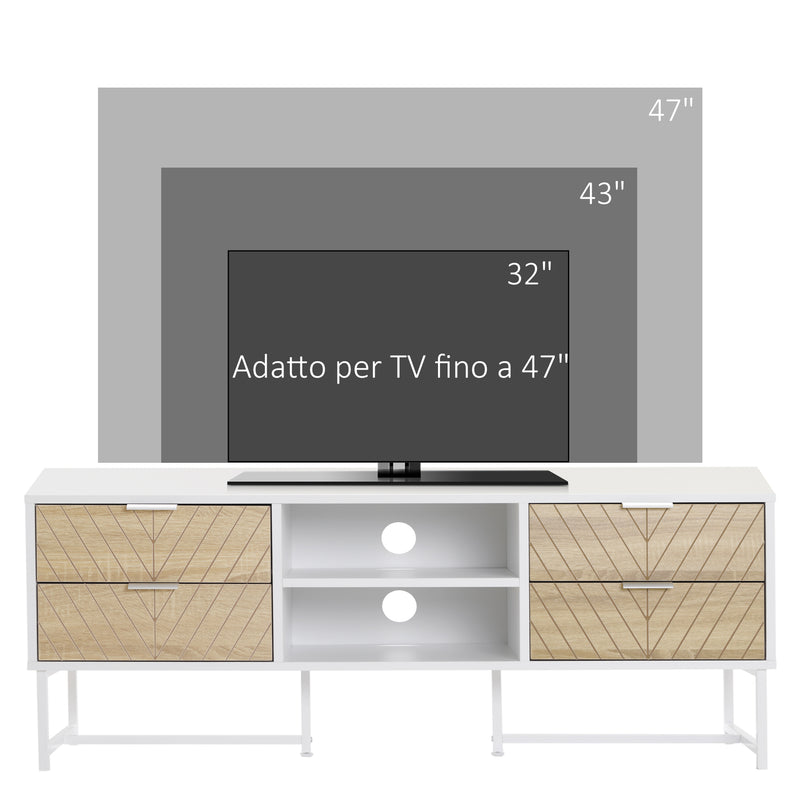 Mobile Porta TV 32"-47" 120x39x48 cm in Legno Bianco