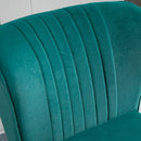 Poltrona Moderna Imbottita 56x65,5x82,5 cm in Tessuto Vellutato Verde