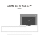 Mobile Porta TV 180x29,6x45 cm con Armadietti e Mensola da Appendere in Legno Bianco