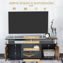 Mobile Porta TV Fino a 55" 120x40x52,2 cm con Ante e Ripiani Marrone