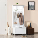 Mobile Ingresso 3 in 1 con Cassapanca Mensola e Specchi Bianco