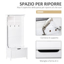 Mobile Ingresso 3 in 1 con Cassapanca Mensola e Specchi Bianco