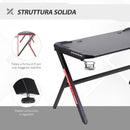 Scrivania da Gaming con Luci LED 120x60x73 cm in MDF Nero