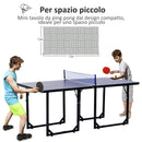 Tavolo da Ping Pong per Bambini Pieghevole 182x91x76 cm in Acciaio e MDF Blu