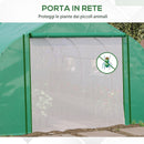 Serra a Tunnel 347x300x200 cm Porta Avvolgibile e 6 Finestre Verde