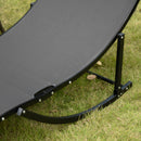 Set 2 Lettini Prendisole Pieghevoli 61x165x63 cm in Alluminio e Textilene Nero e Grigio Scuro