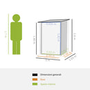 Casetta Box da Giardino Porta Utensili 100x103x160 cm in Lamiera di Acciaio Grigio