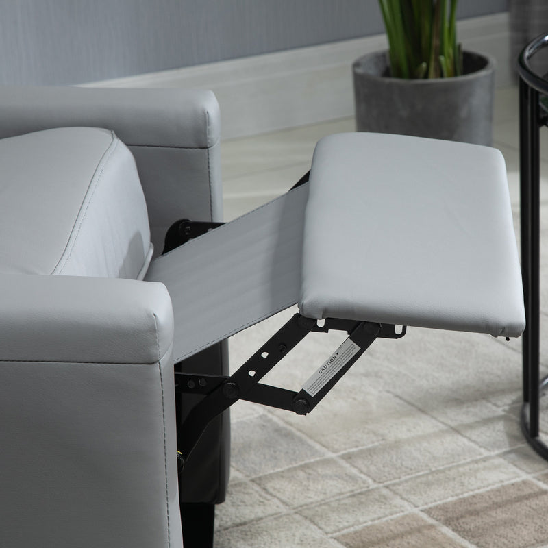 Poltrona Relax Manuale Reclinabile in Similpelle Grigio