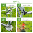 Pollaio Gabbia per Galline da Esterno 200x105x172 cm con Telo di Protezione in Oxford Argento