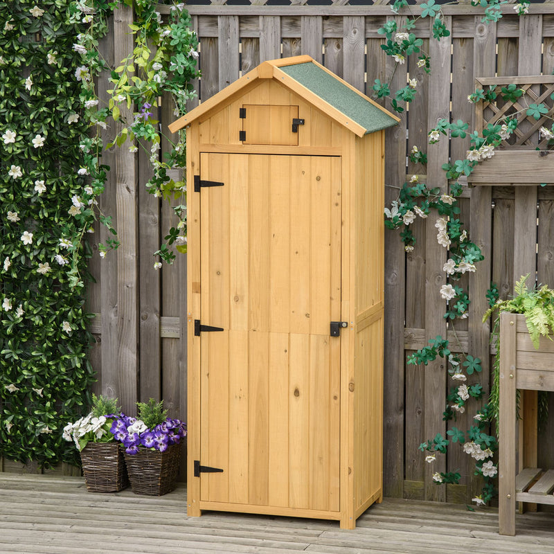 Casetta Box da Giardino Porta Utensili 77x54,2x179 cm in Legno Impermeabile Giallo