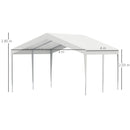 Gazebo da Giardino Garage Portatile 4x4x2,85m in tessuto PE Bianco