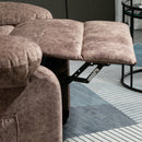 Poltrona Relax Manuale Reclinabile con Poggiapiedi Estraibile Marrone Chiaro