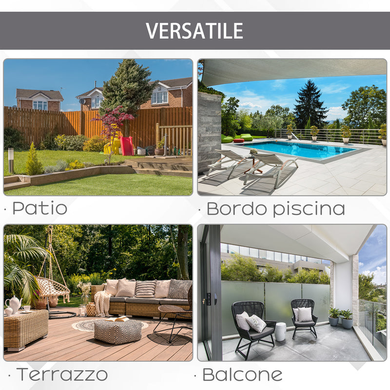 Ombrellone da Giardino Doppio 440x270x250 cm in Poliestere Beige