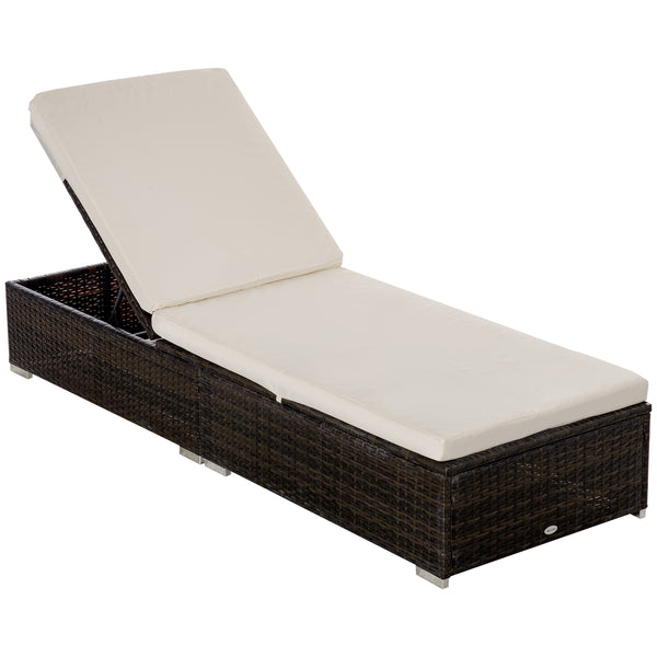 Sonnenliege 195 x 68 x 30 cm aus braunem Rattan sconto