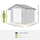 Casetta Box da Giardino Porta Utensili 200x150x190 cm in Acciaio Zincato Nero