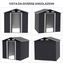 Casetta Box da Giardino Porta Utensili 200x150x190 cm in Acciaio Zincato Nero