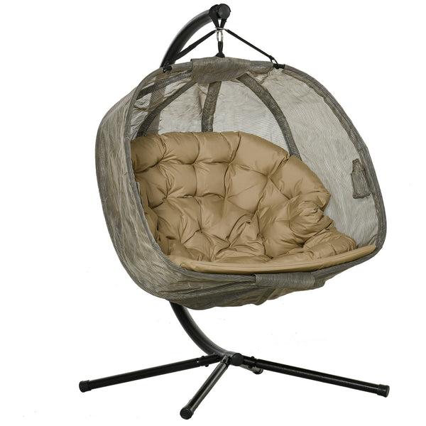 Hängende Gartenschaukel 2-Sitzer 132 x 126 x 172 cm Struktur aus braunem Stahl sconto