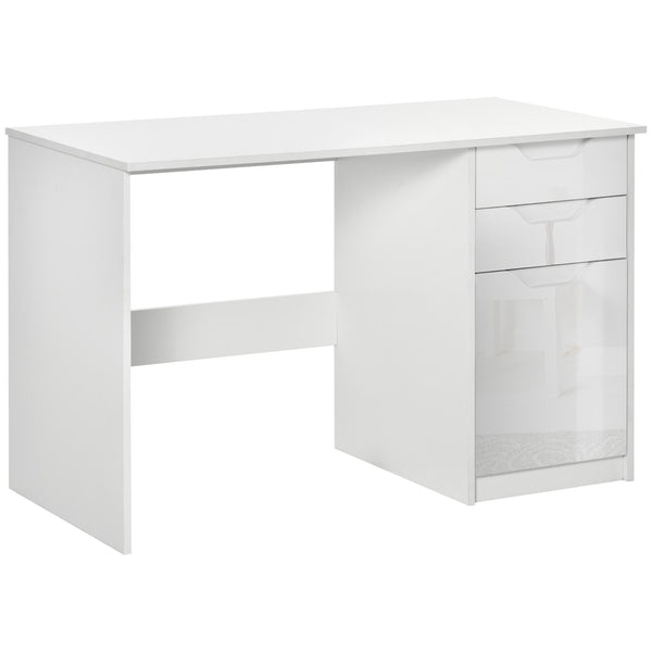 sconto Schreibtisch 120 x 60 x 76 cm mit weißen Holzschubladen