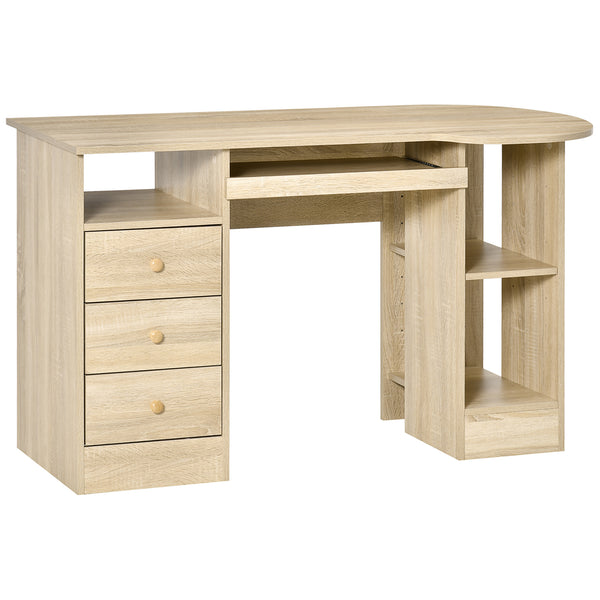 sconto Schreibtisch 125 x 60 x 74 cm mit Schubladen Tastaturablage aus Holz