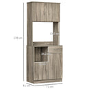 Credenza Moderna Alta 71x41x178 cm in Legno truciolare Grigio
