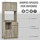 Credenza Moderna Alta 71x41x178 cm in Legno truciolare Grigio