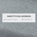 Divano 2 Posti 191x79x87 cm in Tessuto Effetto Lino Grigio