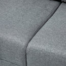 Divano 2 Posti 191x79x87 cm in Tessuto Effetto Lino Grigio