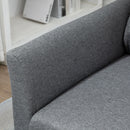 Divano 2 Posti 191x79x87 cm in Tessuto Effetto Lino Grigio