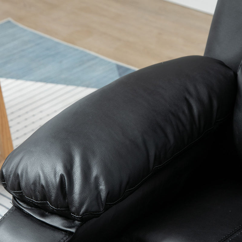 Poltrona Alzapersona Elettrica 1 Motore in Similpelle Nero