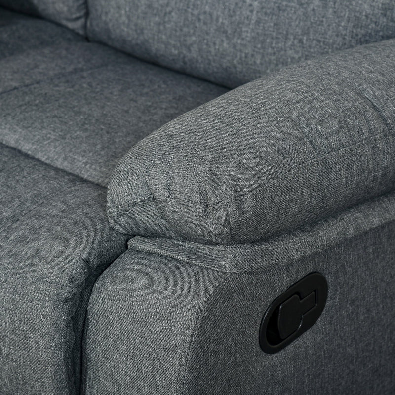 Divano 2 Posti 141,5x95x94,5 cm in Tessuto Grigio