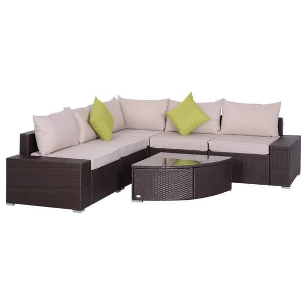 acquista Gartengarnitur Ecksofa und Couchtisch aus braunem Rattan
