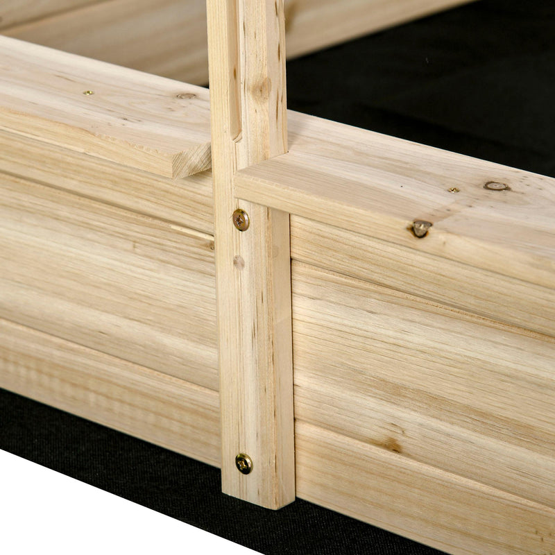 Sabbiera da Esterno per Bambini 118x118x118 cm in Legno Color Legno