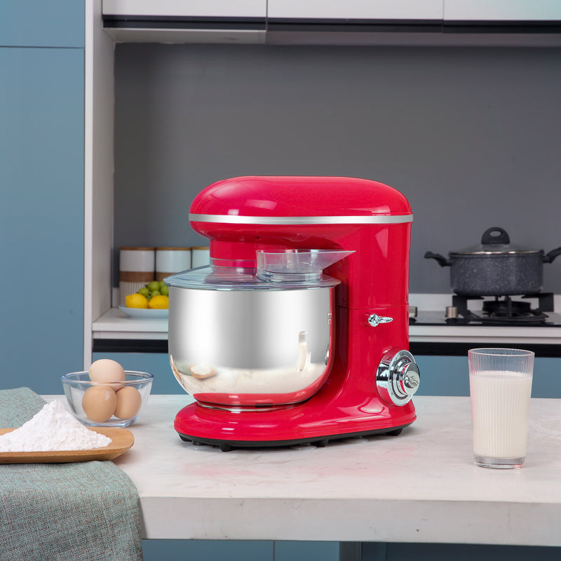 Impastatrice Planetaria 5,5 Litri 1200W Ciotola in Acciaio Inox Rossa